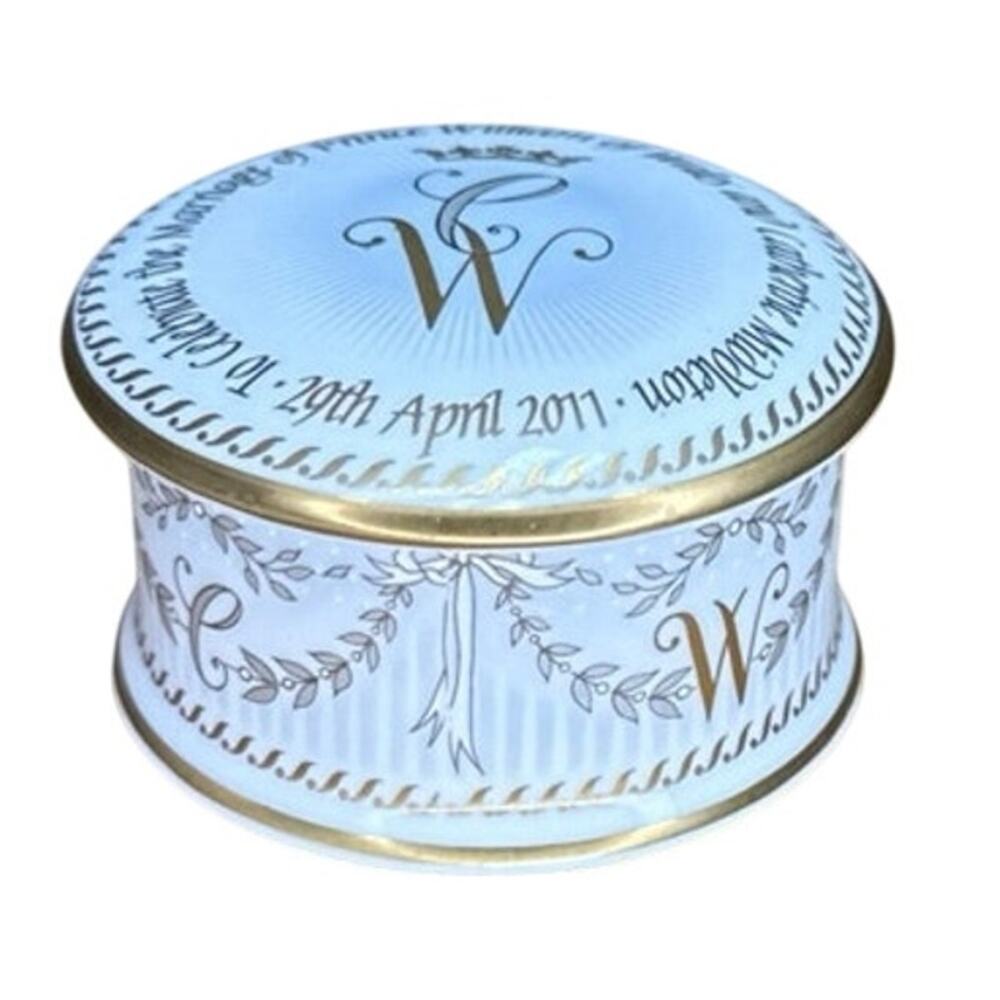 William & Catherine 2011 Marriage Round Trinket Box Royal Collection Bone China